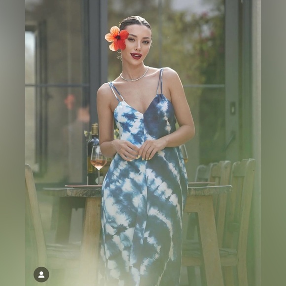 Zara dress tie dye satin effect midi maxi slip wedding casual summer vacation - Picture 3 of 11